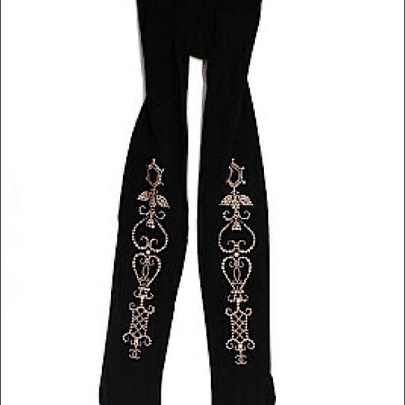 CHANEL CC LOGO EMBELLISHED Panthyhose Tights Size Small  SOLD OUT!! - Picture 1 of 7
